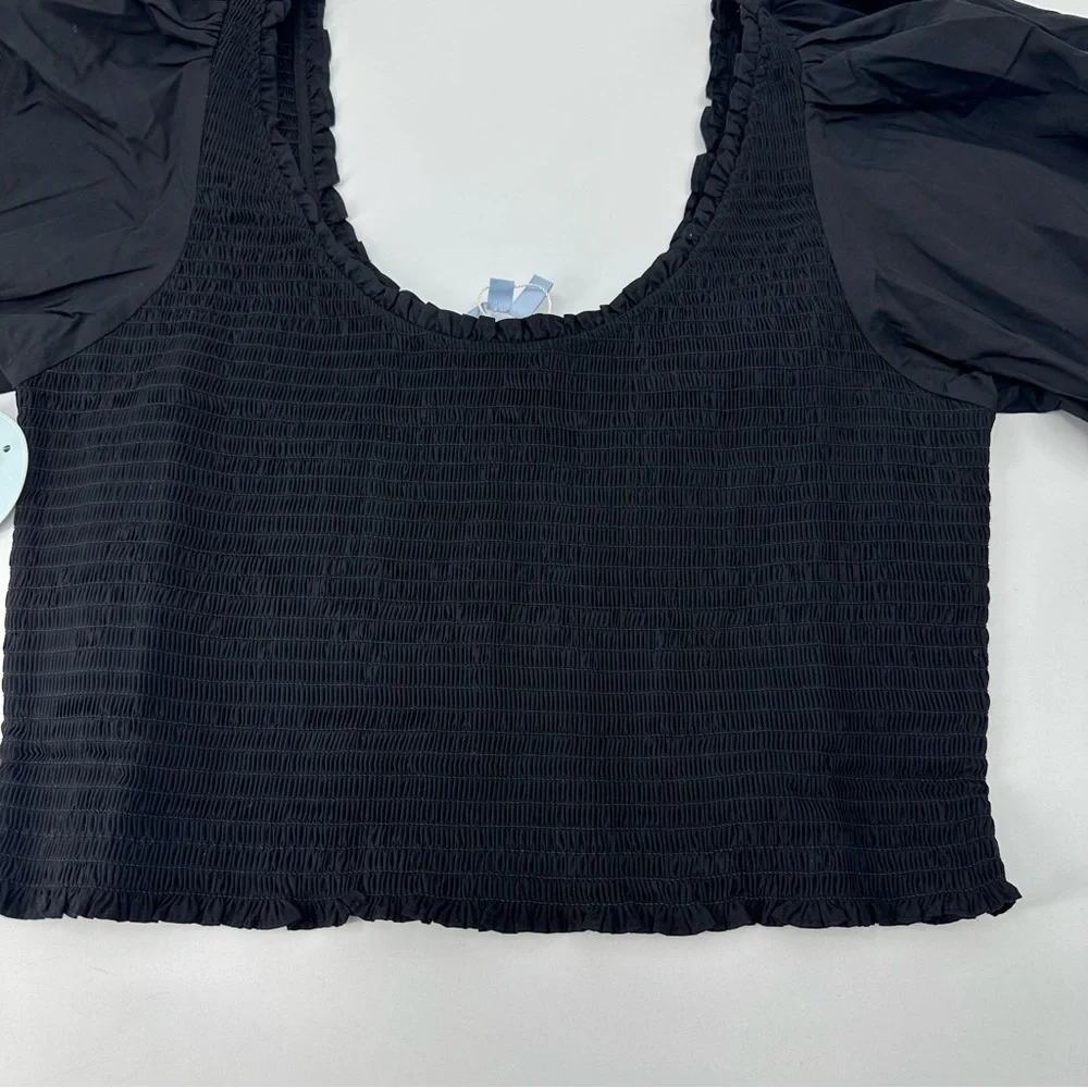 Hill House The Aiko Nap Top Black Smocked XXL New with Tags - Picture 6 of 14